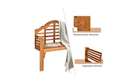 Foldable Wooden Garden Bench for Patio and Outdoor Furniture