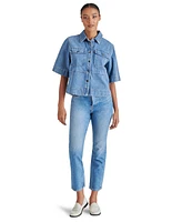 Steve Madden Women's Eliana Short-Sleeve Denim Shirt