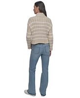 Dkny Jeans Women's Cotton Mock-Neck Zip-Up Cardigan - Kxy