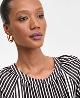 I.n.c. International Concepts Women's Geo-Print Split-Neck Blouse, Exclusively at Macy's