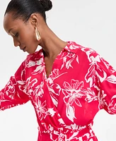 I.n.c. International Concepts Women's Printed Twist-Front Mini Dress, Exclusively at Macy's