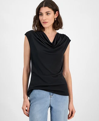 I.n.c. International Concepts Women's Sleeveless Cowlneck Blouse, Exclusively at Macy's