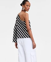 I.n.c. International Concepts Women's Stripe One-Shoulder Top, Exclusively at Macy's