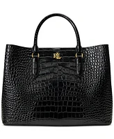 Lauren Ralph Lauren Marcy Large Embossed Leather Satchel