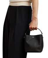 Lauren Ralph Crosshatch Leather Mini Reese Bucket Bag