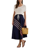 Lauren Ralph Lauren Woven Straw Medium Brie Tote Bag