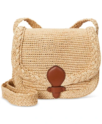 Lauren Ralph Lauren Raffia Small Colbie Messenger Crossbody