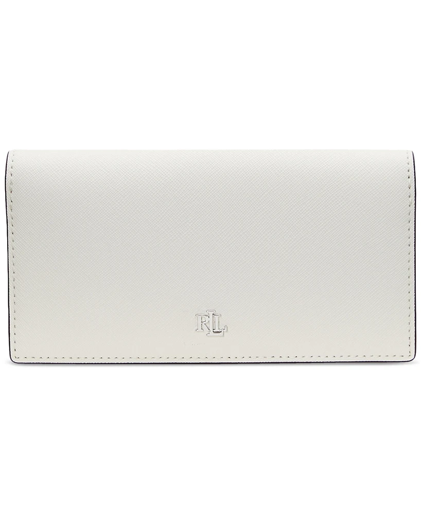 Lauren Ralph Crosshatch Leather Slim Snapped-Closure Wallet