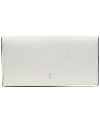 Lauren Ralph Crosshatch Leather Slim Snapped-Closure Wallet