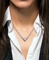 Macy's Moissanite Heart Pendant 17" Necklace (10-5/8 ct. t.w.) in Sterling Silver
