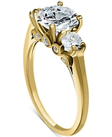 Giani Bernini Cubic Zirconia Three Bridal Stone Ring Sterling Silver, Exclusively at Macy's