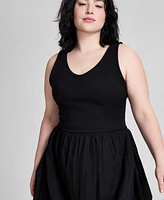 And Now This Trendy Plus Cotton Bubble Mini Dress, Exclusively at Macy's