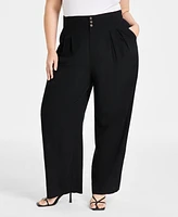 Bar Iii Trendy Plus Wide-Leg Pants, Exclusively at Macy's