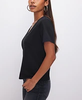 Good American Women's Heritage V-Neck Short-Sleeve T-Shirt