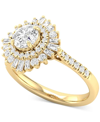 Diamond Round Double Halo Engagement Ring (1-1/2 ct. t.w.) in 14k Gold