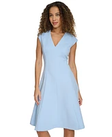 Calvin Klein Women's Cap-Sleeve A-Line Dress