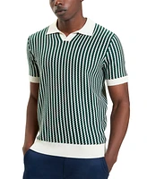 Ben Sherman Men's Vertical Wave Short Sleeve Polo Shirt