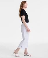 Jm Collection Women's Pull-On Cropped Wide-Leg Pants, Exclusively at Macy's