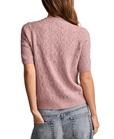 Lucky Brand Women's Puff-Sleeve Pointelle Sweater