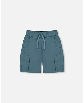 Deux par Toddler Boys Parachute Cargo Pocket Shorts Dark Teal - Toddler|Child