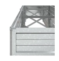 Garden Raised Bed 126"x15.7"x17.7" Galvanized Steel Silver