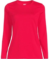 Lands' End Women's Plus Relaxed Supima Cotton Long Sleeve Crew Neck T-Shirt