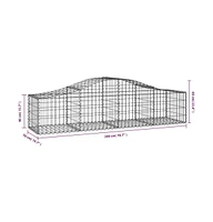 Arched Gabion Basket 78.7"x19.7"x15.7"/23.6" Galvanized Iron