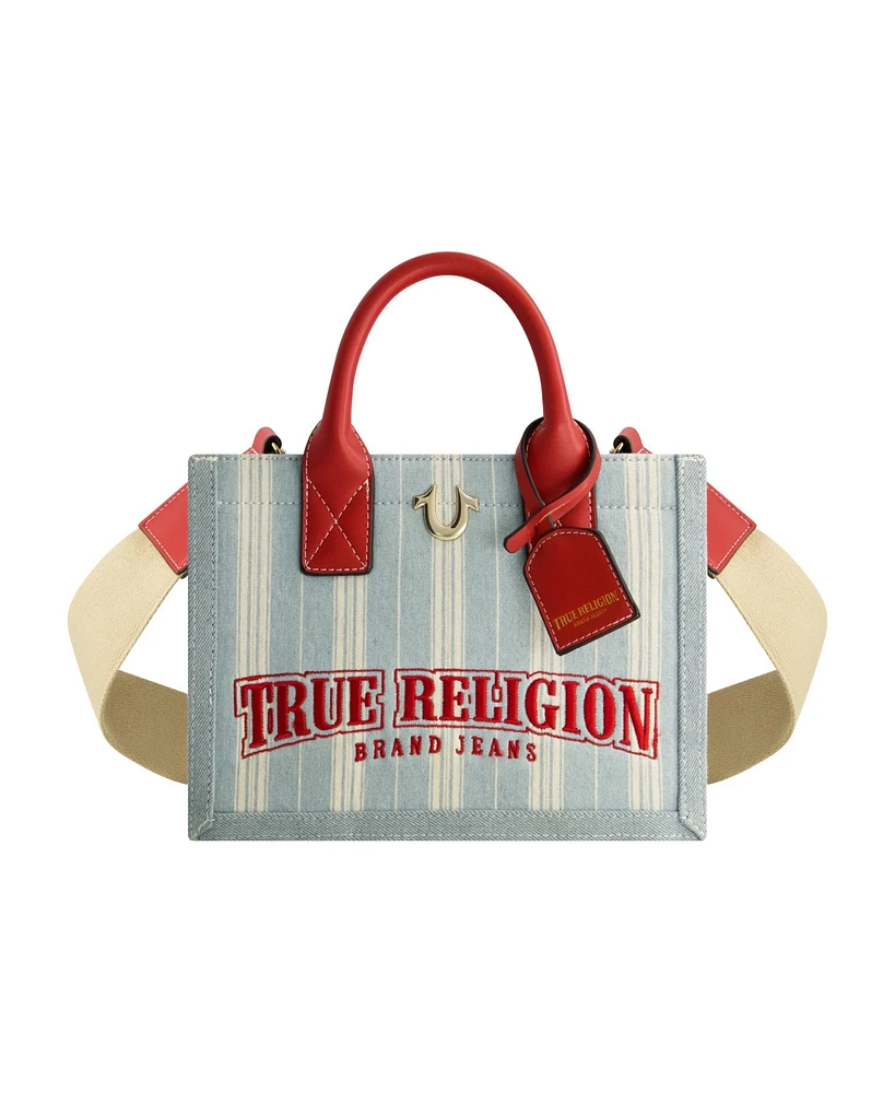 True Religion Denim Stripe Modern Tote