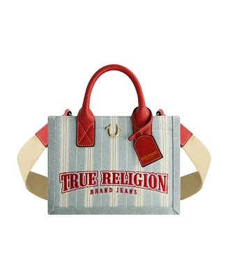 True Religion Denim Stripe Modern Tote