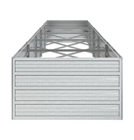 Garden Raised Bed 157.5"x31.5"x17.7" Galvanized Steel Silver