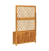 Planter with Trellis 39.4"x12.6"x65" Solid Wood Acacia