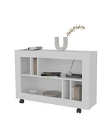 Fm Furniture Cowlic Console Table Melamine with Open Storage, Wengue