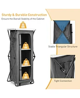 Folding Pop-Up Cupboard Compact Camping Storage Cabinet with Bag