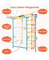 7 In 1 Kids Indoor Gym Playground Swedish Wall Ladder