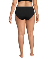 Lands' End Women's Plus Mid Rise Classic Bikini Bottoms