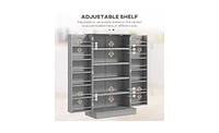 Simple Triamine Adjustable Shelves Sideboard With Door Cabinet