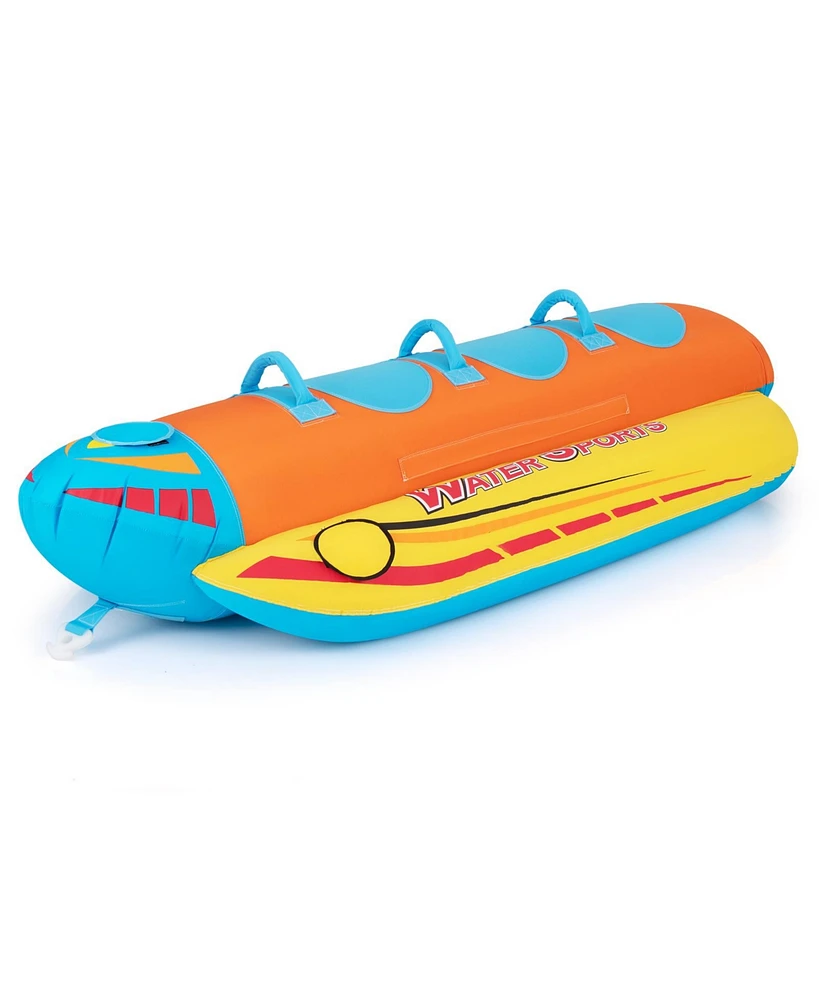 3-Person Inflatable Banana Boat with 3 Eva-padded Seats and Handles