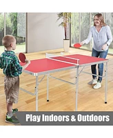 60 Inch Portable Tennis Ping Pong Folding Table with Accessories