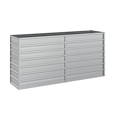 Garden Raised Bed 63"x15.7"x30.3" Galvanized Steel Silver