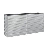 Garden Raised Bed 63"x15.7"x30.3" Galvanized Steel Silver