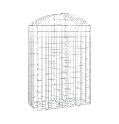 Arched Gabion Basket 39.4"x19.7"x55.1"/63" Galvanized Iron