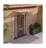 Door Canopy Gray and Transparent 60"x35.4" Polycarbonate