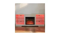 Tv Stand with Electric Fireplace for Cozy Living Room Ambiance and Stylish Media Storage