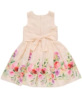 Bonnie Jean Toddler and Little Girls Floral Border Peasant Dress