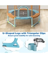 60" Trampoline with Gymnastic Bar and Rings for Kids