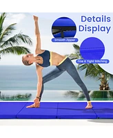 4-Panel Folding Gymnastics Mat with Carrying Handles for Home Gym