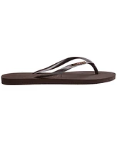 Havaianas Women's Slim Logo Metallic Round Toe Sandals