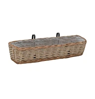 Balcony Planter 2 pcs Wicker with Pe Lining 31.5"