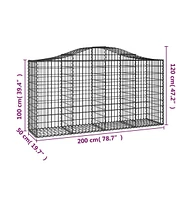 Arched Gabion Basket 78.7"x19.7"x39.4"/47.2" Galvanized Iron