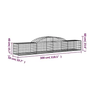 Arched Gabion Basket 118.1"x19.7"x15.7"/23.6" Galvanized Iron